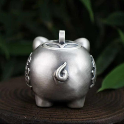 Sterling Silver Piggy Bank — Prosperity Wealth Guardian