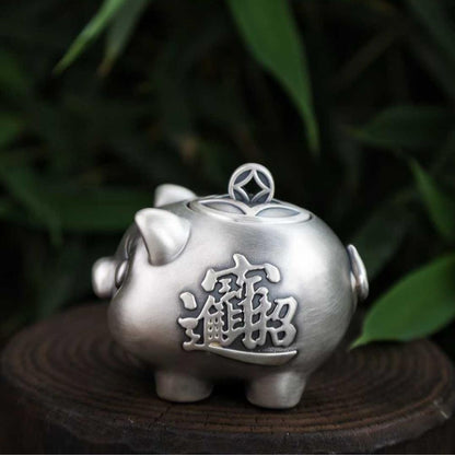 Sterling Silver Piggy Bank — Prosperity Wealth Guardian