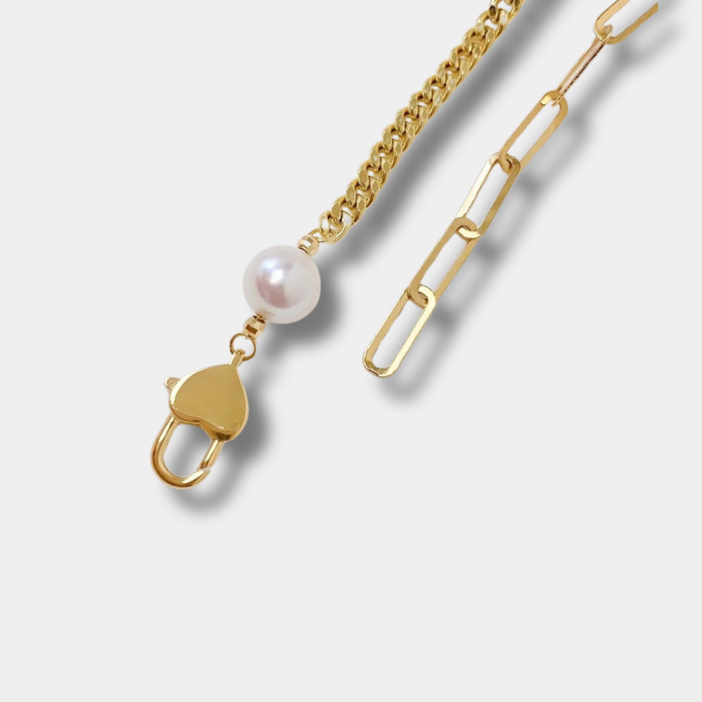 18k gold pearl heart lock bracelet – in the name of love, seal my heart