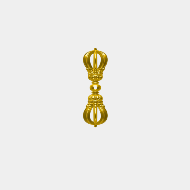 18k gold vajra (dorje) pendant- the same style item at elon musk's bedside