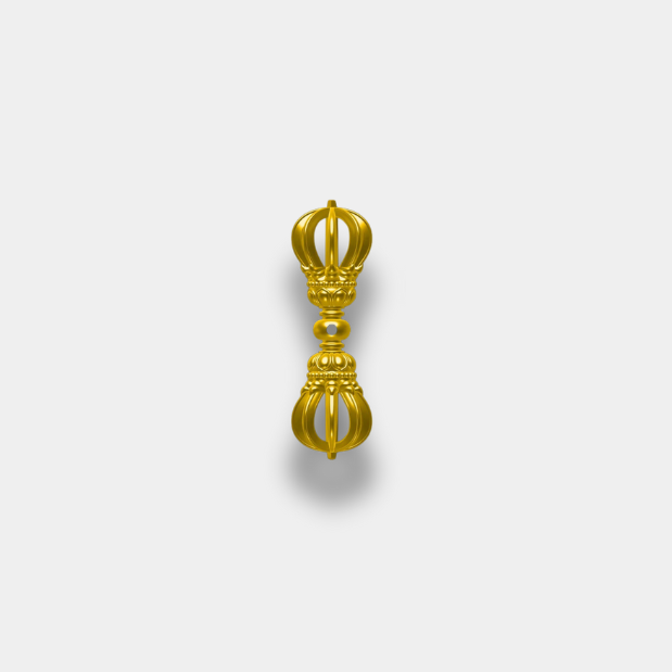 18k gold vajra (dorje) pendant- the same style item at elon musk's bedside