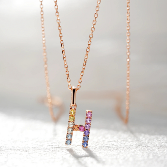 26 Colored Sapphire Letters Pendant: DIY Your Unique Meaning - Chain not included