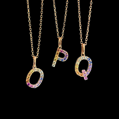 26 Colored Sapphire Letters Pendant: DIY Your Unique Meaning - Chain not included