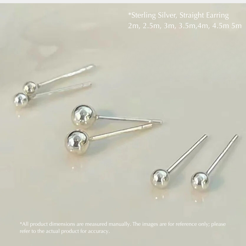classic silver bead stud earrings – 999 fine silver