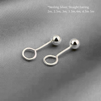 Classic Silver Bead Stud Earrings – 999 Fine Silver