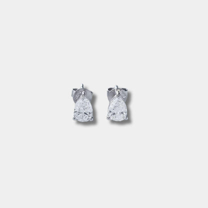 Classic Teardrop Lab-Grown Diamond Stud Earrings in PT950 Platinum