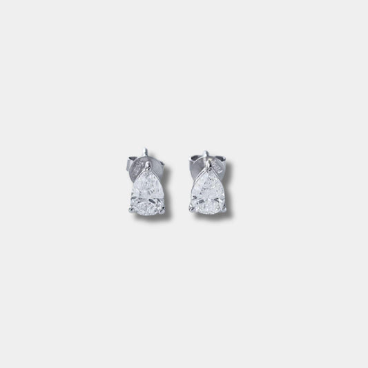 Classic Teardrop Lab-Grown Diamond Stud Earrings in PT950 Platinum