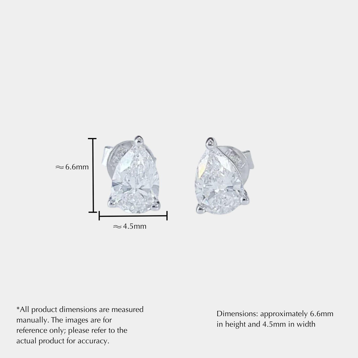 classic teardrop lab-grown diamond stud earrings in pt950 platinum