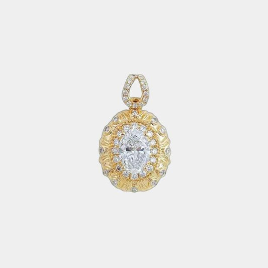 Dreamlight Golden Lab-Grown Diamond Egg Pendant in 18K Yellow Gold