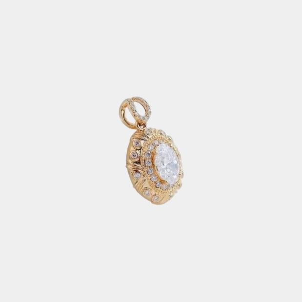 dreamlight golden lab-grown diamond egg pendant in 18k yellow gold