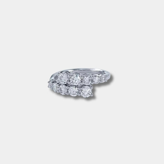 French-Inspired Crossover Lab-Grown Diamond Band Ring in PT950 Platinum