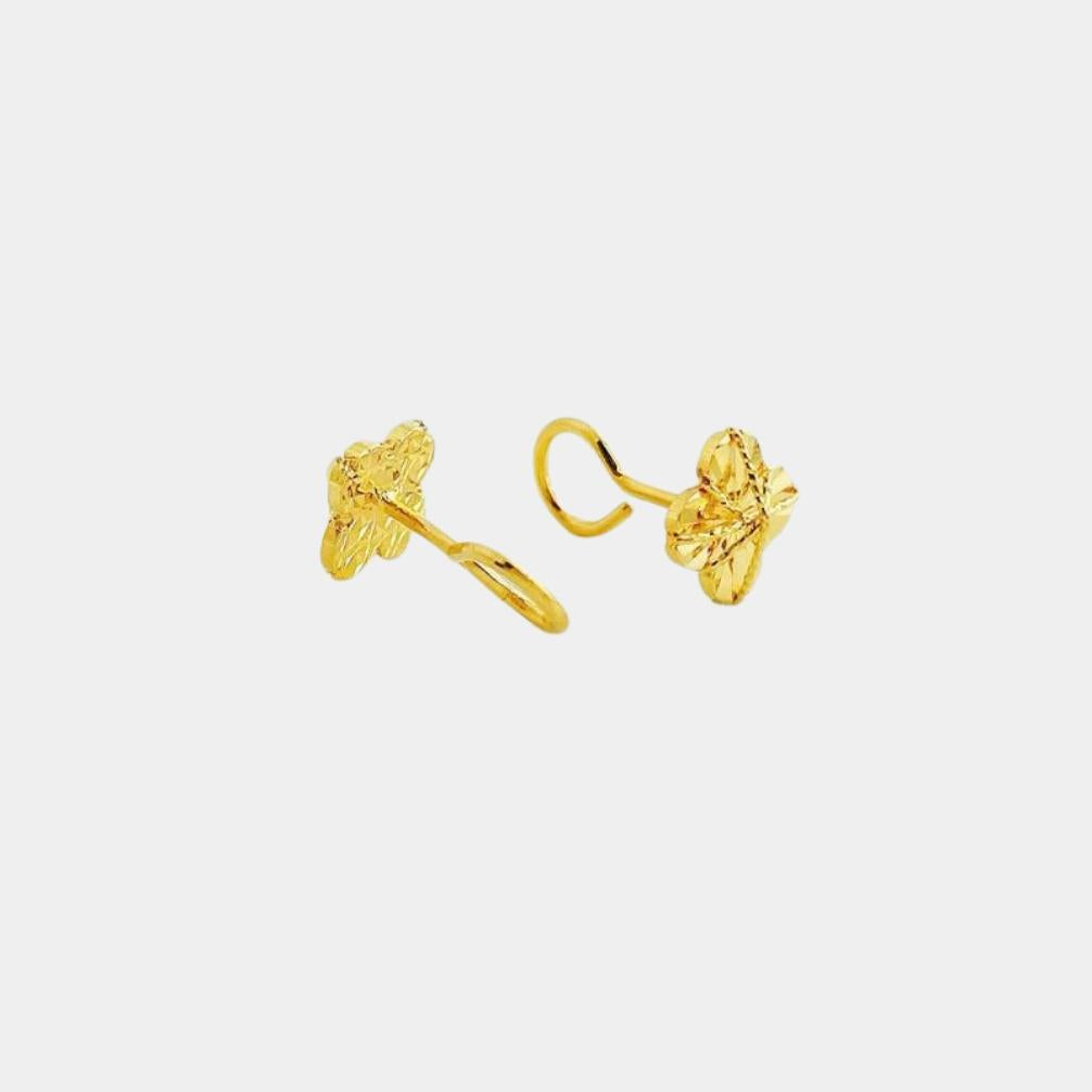24k gold cnc wire-wrapped hoop earrings (curved hook & needle)