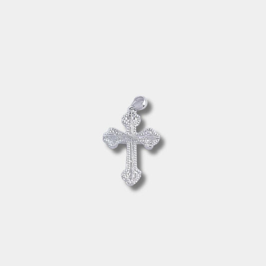 Guardian Cross – Platinum Wire-Wrapped Hollow Pendant