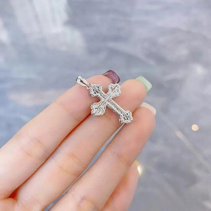 Guardian Cross – Platinum Wire-Wrapped Hollow Pendant