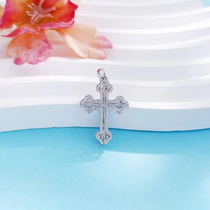 Guardian Cross – Platinum Wire-Wrapped Hollow Pendant