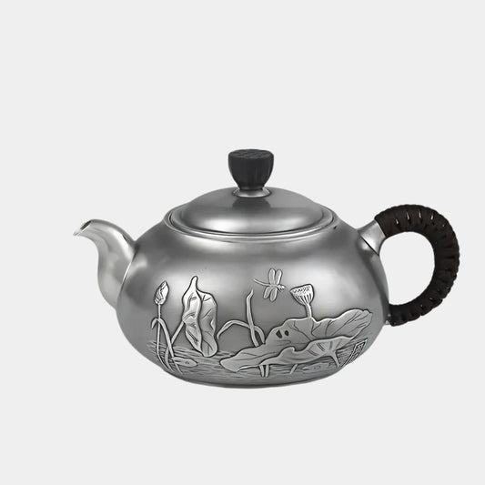 Lotus Serenity Sterling Silver Teapot