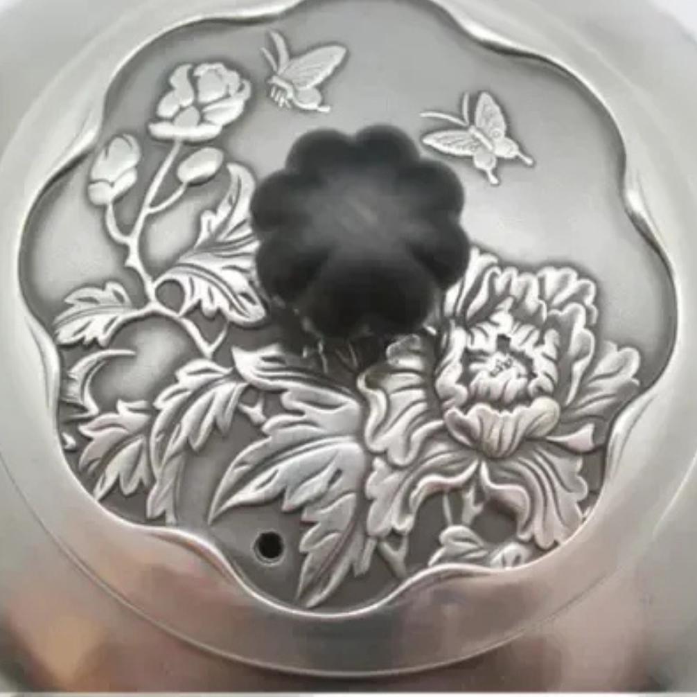 peony grace sterling silver teapot