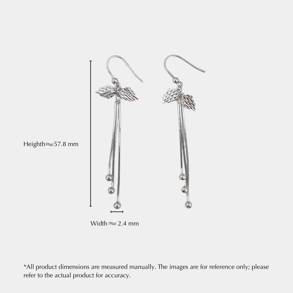 platinum hollow tassel pendant angel wing earrings with hooks