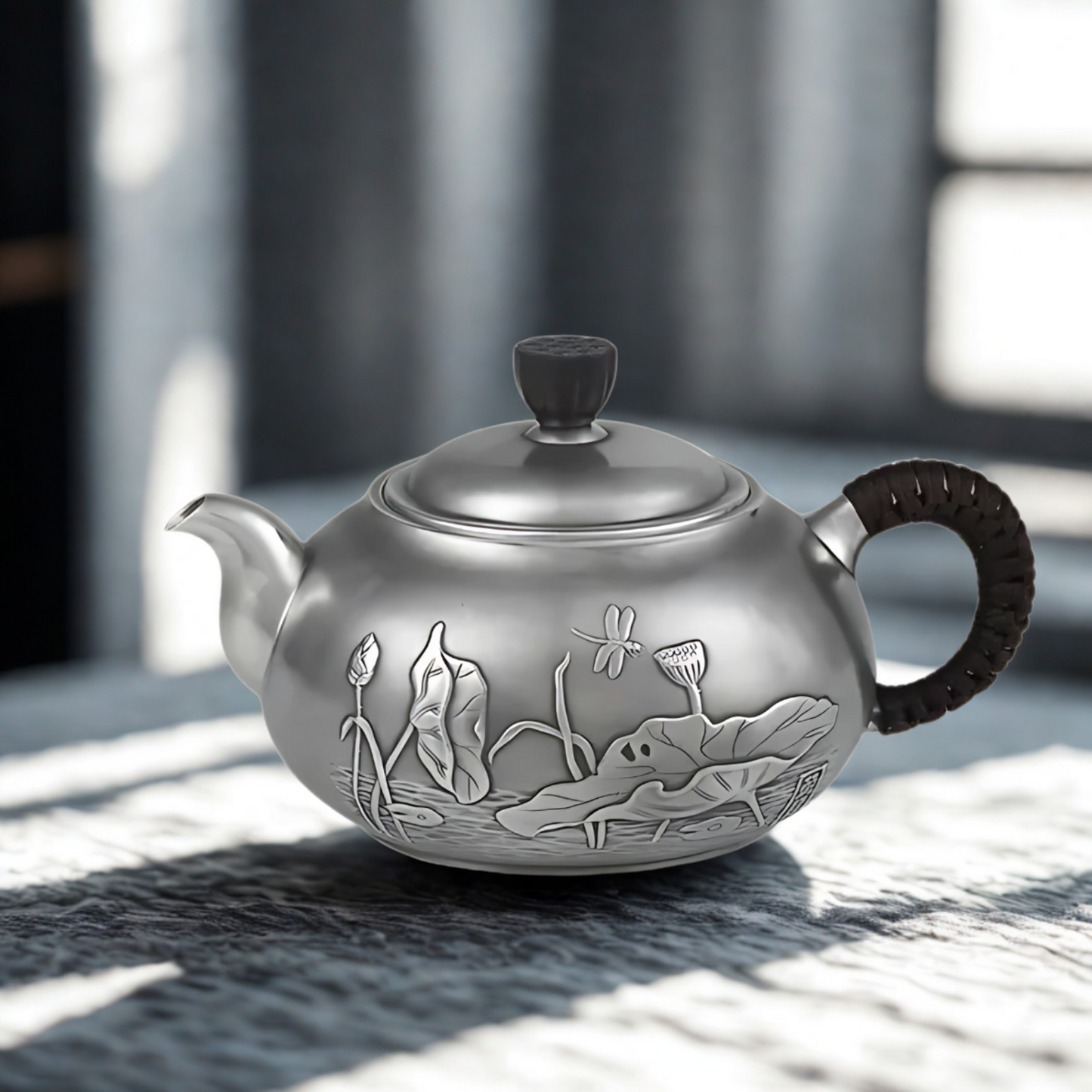 lotus serenity sterling silver teapot