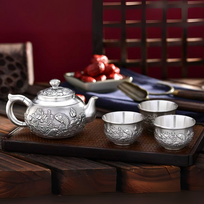 Tea Ceremony Silver Set – Gift Box Edition (Abundance Year After Year)