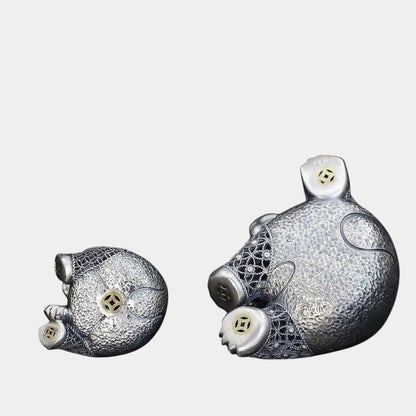Vintage Filigree Panda Teapet in Solid Sterling Silver