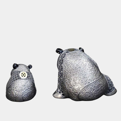 Vintage Filigree Panda Teapet in Solid Sterling Silver