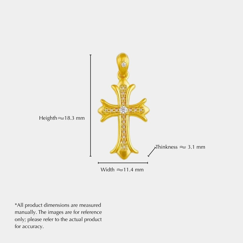 vintage style moissanite inlaid hollow clovis cross pendant – 5d cyan