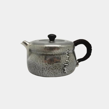 Wabi-Sabi Sterling Silver Teapot, Oriental Tea Brewing Pot