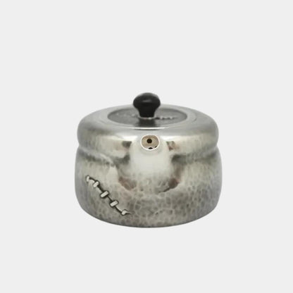 Wabi-Sabi Sterling Silver Teapot, Oriental Tea Brewing Pot