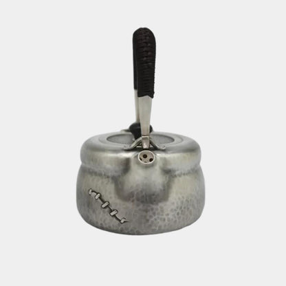 Wabi-Sabi Sterling Silver Teapot, Oriental Tea Brewing Pot
