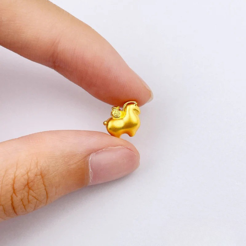 wealth & prosperity lucky gold horse pendant – double-sided hollow design for the year of the horse