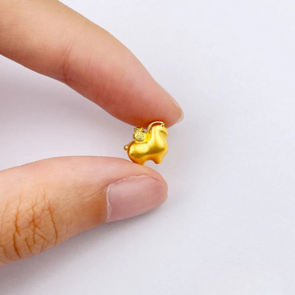 Wealth & Prosperity Lucky Gold Horse Pendant – Double-Sided Hollow Design for the Year of the Horse