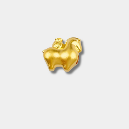 Wealth & Prosperity Lucky Gold Horse Pendant – Double-Sided Hollow Design for the Year of the Horse