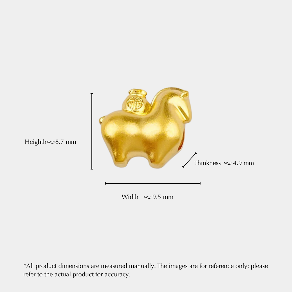 wealth & prosperity lucky gold horse pendant – double-sided hollow design for the year of the horse
