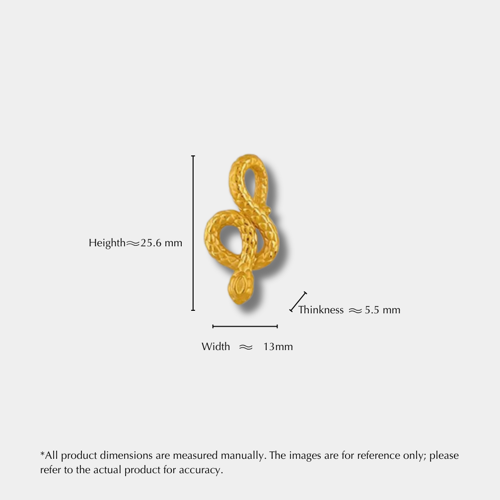 year of the snake 3d solid gold 999 hollow snake pendant – snake dance edition