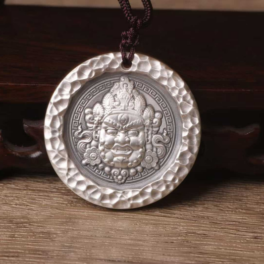Yellow Wealth Deity  Pendant - Sterling Silver Pendant