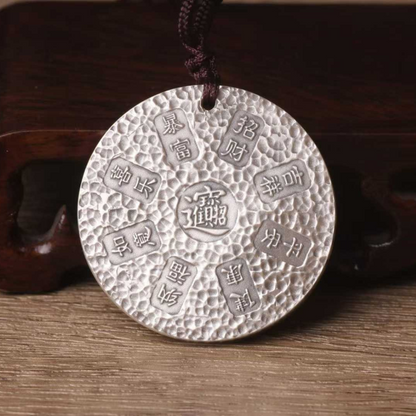 Yellow Wealth Deity  Pendant - Sterling Silver Pendant